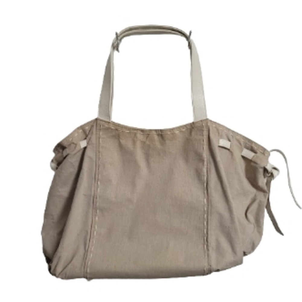 Lancome Linen Like Tote Bag With Faux Leather Straps